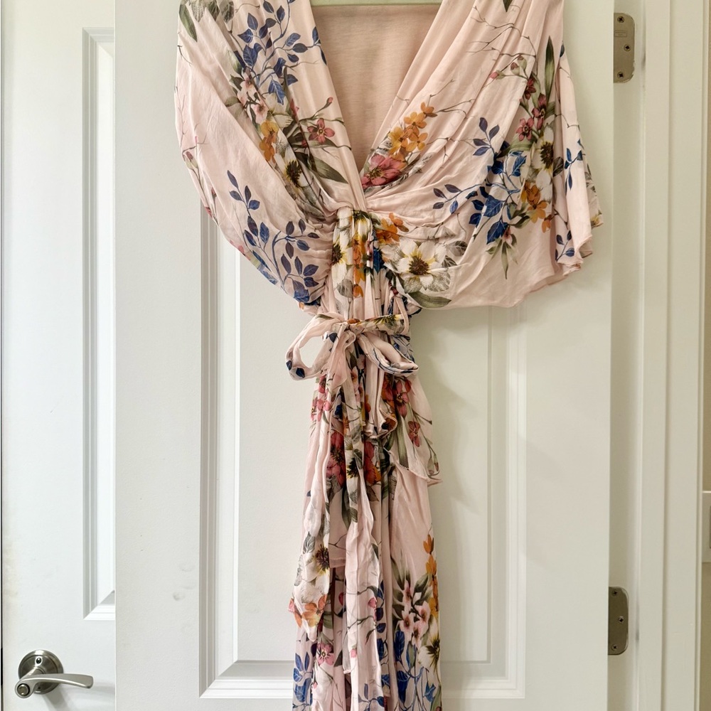 Charming Floral Wrap Dress